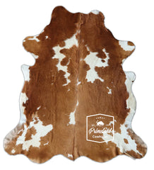 Brown and White Cowhide Rug