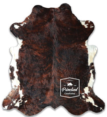 Dark Brindle Tricolor Cowhide Rug