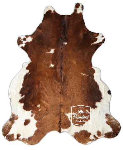 Brown and White Cowhide Rug