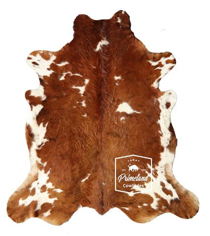Brown and White Cowhide Rug
