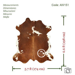 Brown and White Cowhide Rug