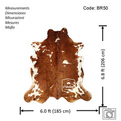 Brown and White Cowhide Rug