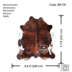 Light Brindle Tricolor Cowhide Rug