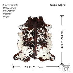 Exotic Tricolor Cowhide Rug