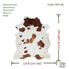Brown and White Cowhide Rug