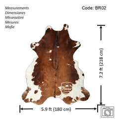 Brown and White Cowhide Rug