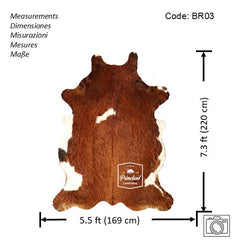 Brown and White Cowhide Rug