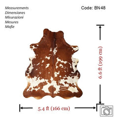 Brown and White Cowhide Rug